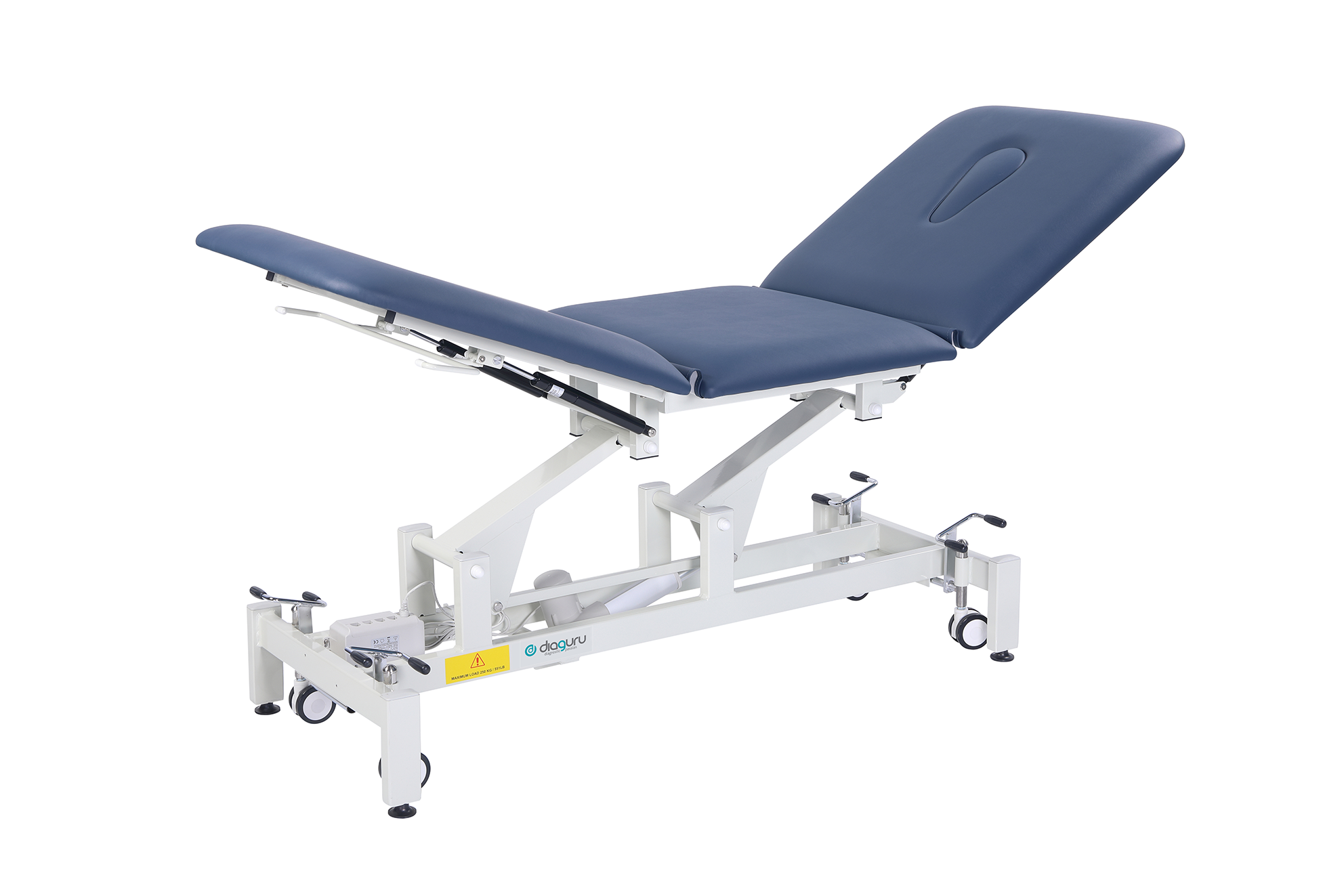 Diaguru 3 Section Hi-Lo Electric Examination Bed Navy Blue